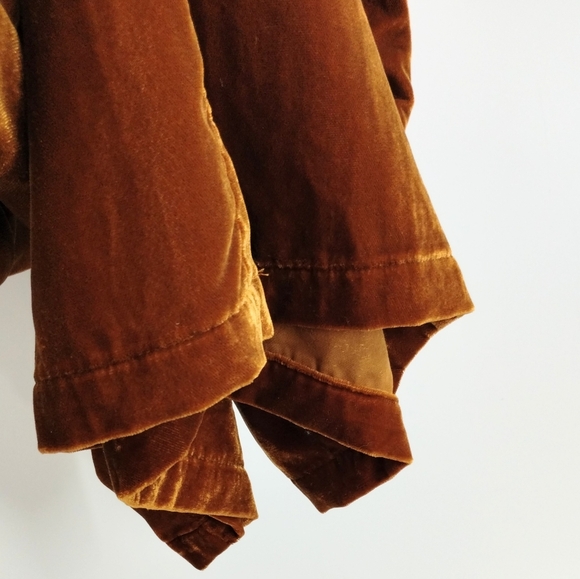 Anthropologie Kristinit Jumpsuit Gold Velvet Wide Leg Cropped - Picture 14 of 16